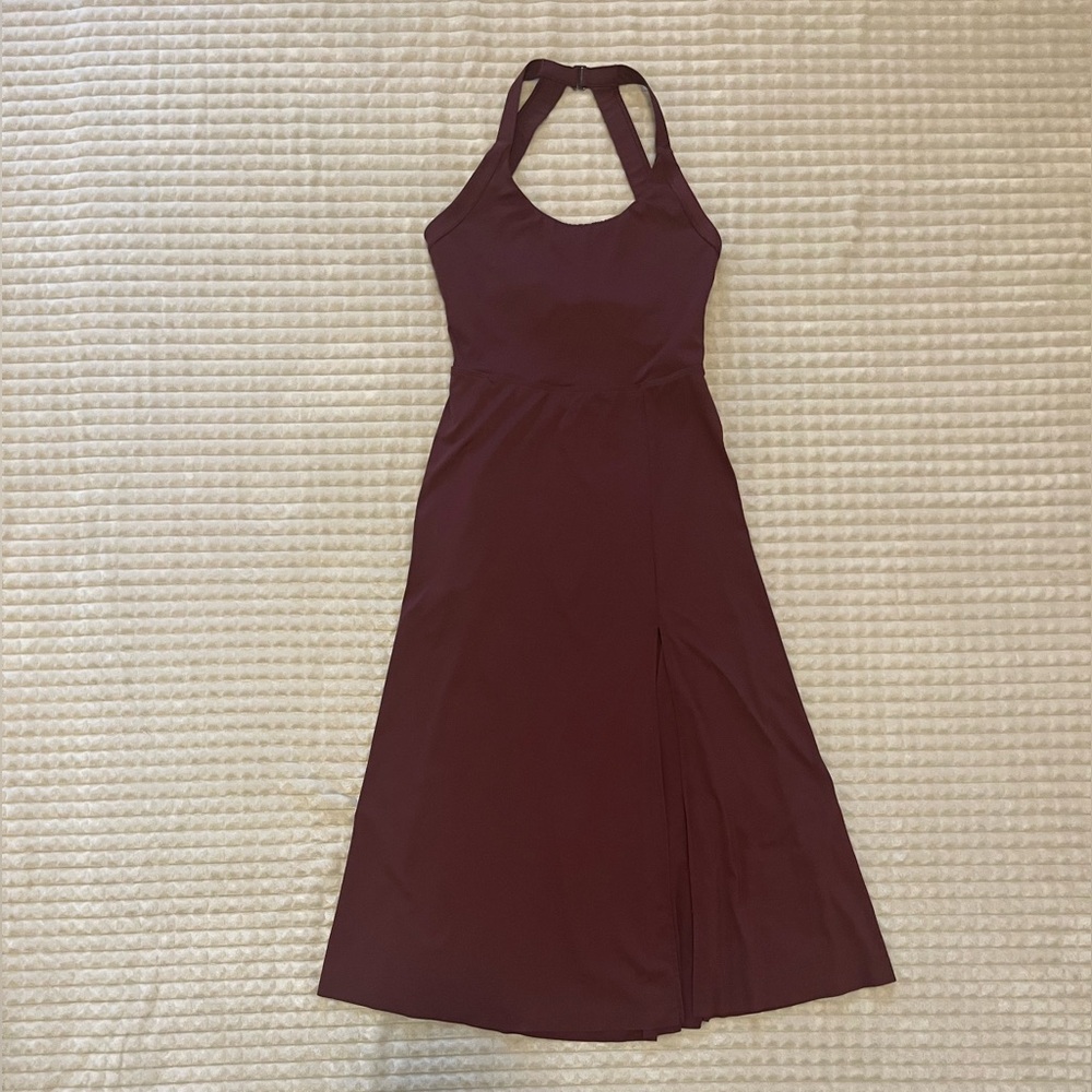 HALARA Halter Midi Dress in Fig